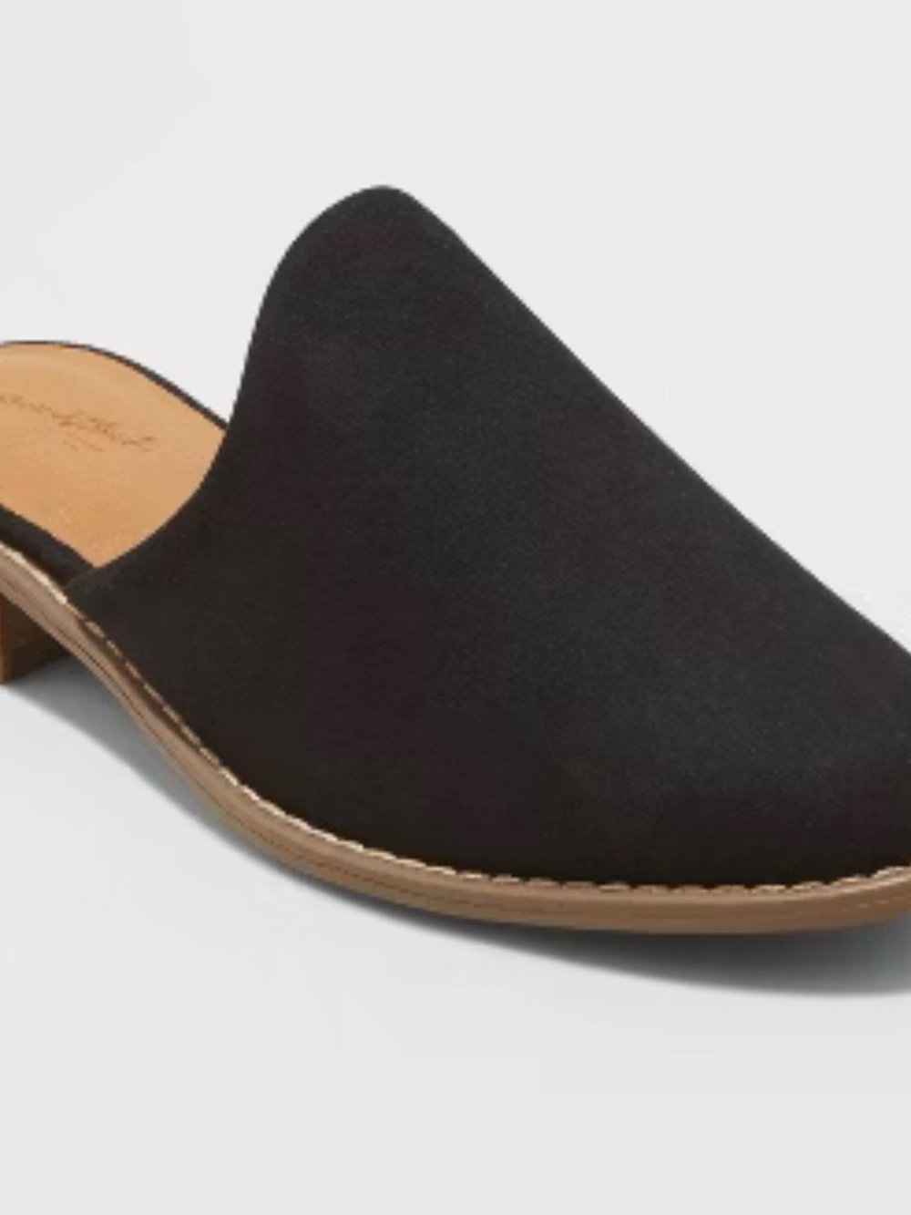 Universal Thread Black Slip-On Mule with Tan Trim